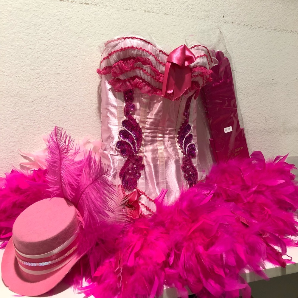Custom corset with feathers